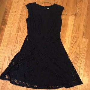Navy lace petite party dress